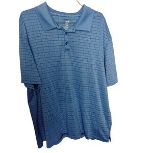 Haggar Cool 18 Pro Mens Polo Shirt  Blue Size Large short sleeve Golf
